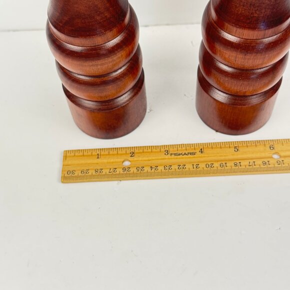 SMC Salt Shaker & Pepper Mill Grinder set 11" Vintage Walnut Brown Wood New Box - Picture 4 of 11